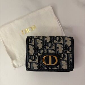 Dior Oblique Compact Wallet Blue